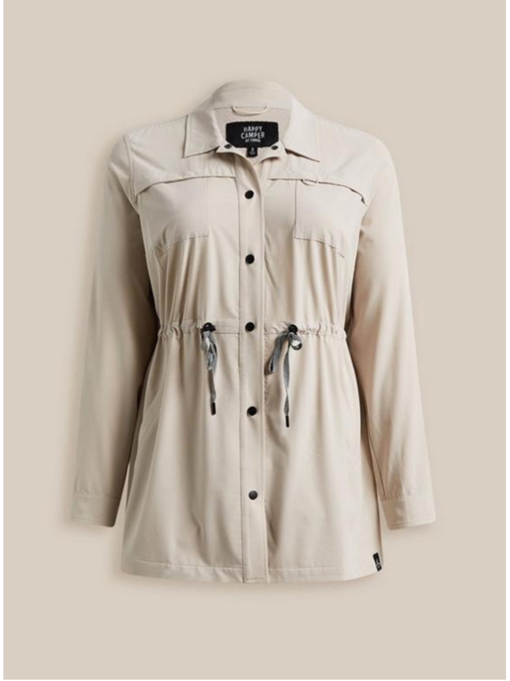 Torrid Happy Camper Stretch Woven Anorak Jacket beige size 0